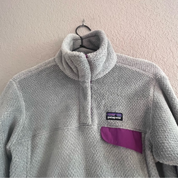 Patagonia Re-Tool  Snap Pullover Gray & Purple sZ Small - Picture 3 of 6